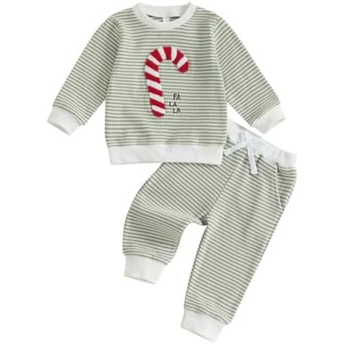 Madjtlqy Toddler Baby Boy Christmas Outfits Long Sleeve Pullover Sweatshirts Jogger Pants Xmas Infant Fall Winter Clothes