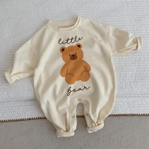 LITTLE BEAR Baby Toddler Beige Romper