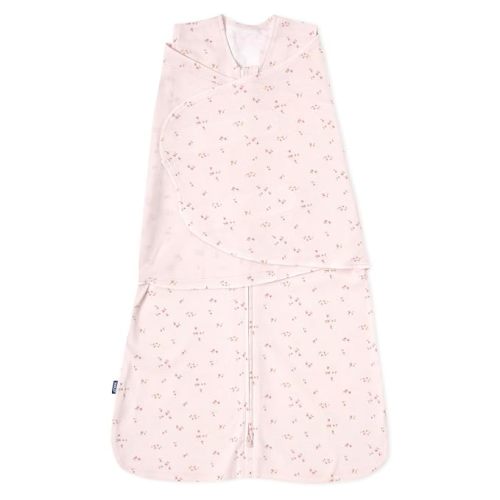 HALO 100% Cotton Sleepsack Swaddle, 3-Way Adjustable Wearable Blanket, TOG 1.5, Pink Floral, Newborn, 0-3 Months