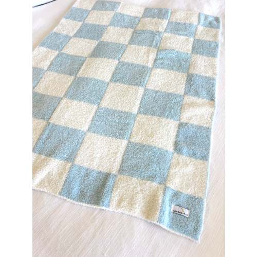 checkerboard / blue / plush baby