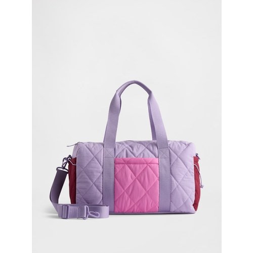 Kids Quilted Colorblock Duffel Bag