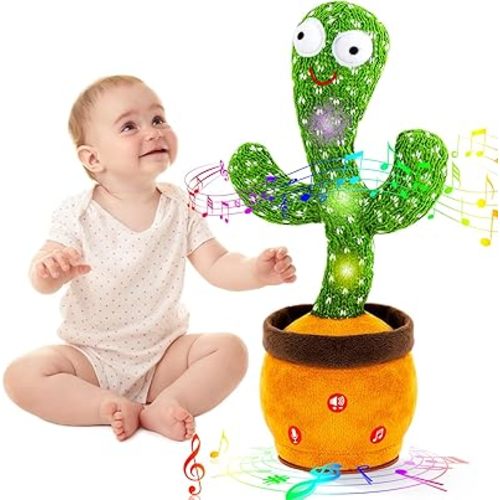 Ayeboovi Dancing Baby Toys 6-12 Months, Interactive Talking Cactus Toy Repeating Records What You Say, Volume Adjustable Singing Cactus Toddler Toys with 120 Songs, 12-18 Months Baby Boys Girls Gifts