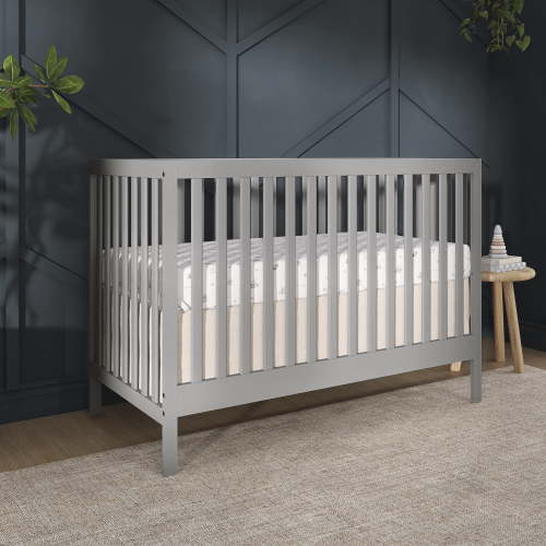 Dream On Me Synergy MOD 5-in-1 Convertible Crib, Converts from Baby Crib to Toddler Bed, Day Bed, Kids Bed and Full Size Bed, Three Adjustable Mattress Height Positions, Cool Gray