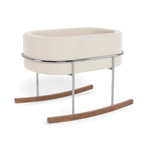 Rockwell Bassinet - Beach Brushed Cotton-Linen - No Synthetic Fabrics (Modern Nursery Exclusive)