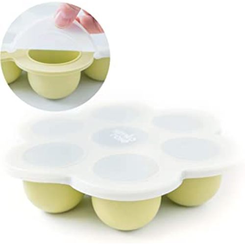 Simka Rose Baby Food Storage Containers - Freezer Safe Tray Silicone Baby Food Freezer Storage Tray Molds Breast Milk Freezer Tray - 2.5 Oz BPA Free with Clip-on Lid for Homemade Purees & Breastmilk