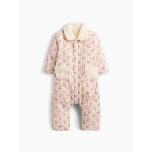 Baby Sherpa-Lined Floral Coated One-Piece