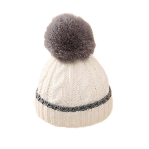 Zwiiyzr 0-12 Months Winter Knit Newborn Baby Hat Twist Warm Beanie for Boys Girls Infant Toddler Baby Beanie With Pompom Gray