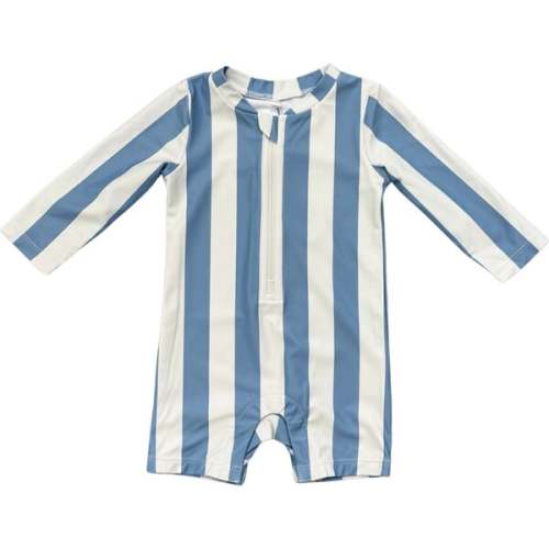 Baby One-Piece Rash Guard Swimsuit Spring Blue Stripe - Babysprouts | Maisonette