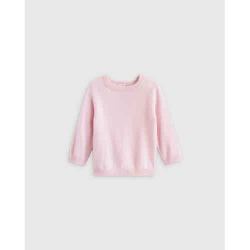 Mongolian Cashmere Crewneck Sweater - Baby in Minimal Pink