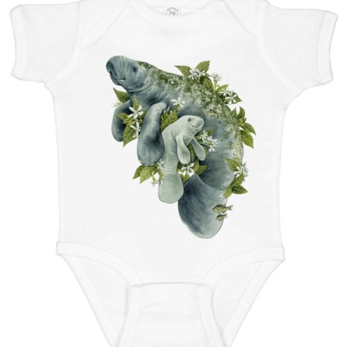 Manatee Song Onesie by Freehand Goods | Artwork by V. Steiner