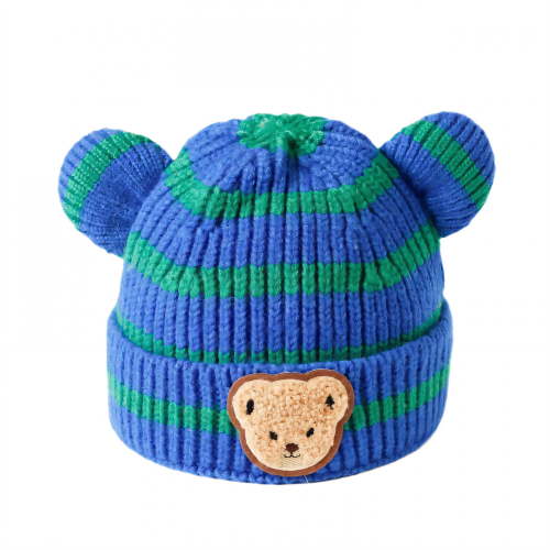 TELOLY Toddler Beanie,Fluffy Ear Warmers Boys Winter Hat,Soft Inner Comfort Baby Hat,Blue