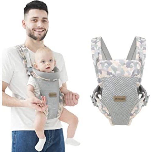 Baby Wraps Carrier, Ergonomic Baby Carrier Newborn to Toddler, Cozy Baby Front and Back Carrier for 7-45lbs (Camouflage)