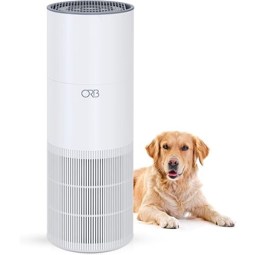 ORB 2-in-1 Air Purifier & Humidifier Combo for Bedroom – HEPA Filter, Quiet, Auto Mode, No Mist, Removes Dust Smoke Odors Pet Dander, Top Fill, Covers 500 Sq Ft