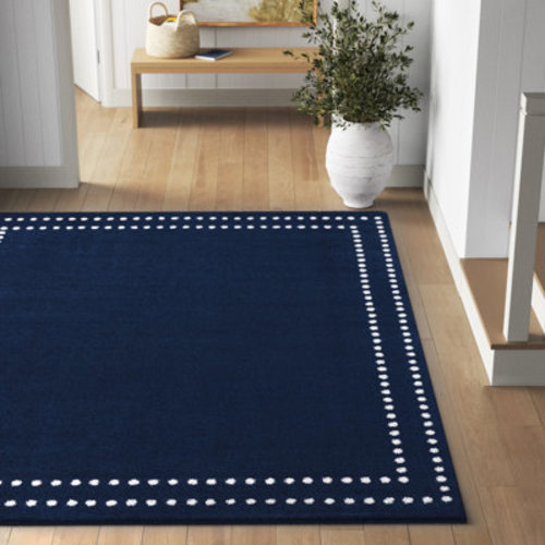 Sand & Stable™ Toston Machine Made Power Loom Polypropylene Navy Area Rug in Blue & Reviews | Wayfair