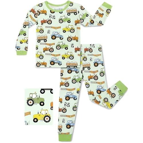 Bamboo Viscose Toddler Pajamas Boys Girls Baby 12M-8Y Pjs Sets Kids 2pcs Long-Sleeve Snug fit Sleepwear