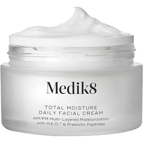 Medik8 Total Moisture Daily Facial Cream - Hydrating Peptide Face Moisturizer with Hyaluronic Acid - Face Cream Supports Skin Barrier - 1.6 oz