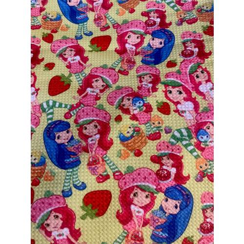 Strawberry Friends | Bullet Fabric l RTS l DIY l Bows l Clothing l 4 Way Stretch l Fast Shipping l USA l Strips, 1/2 yds,. yds