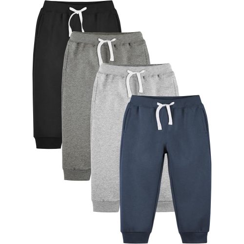 Resinta 4 Pack Baby and Toddler Boys Sweatpants Fleece Lined Jogger Pants