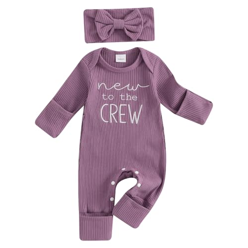 allshope Infant Baby Girl Fall Outfit Sweatshirt Romper Little Sister Lil Sis Long Sleeve Jumpsuit Newborn Clothes