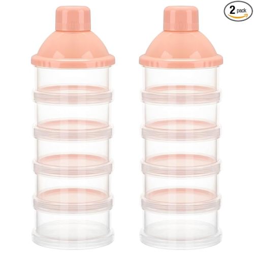 Accmor Formula Dispenser On The Go, 5 Compartments Stackable Formula Container for Travel, Baby Milk Powder Kids Snack Container, BPA Free