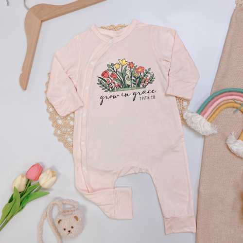 Grow in Grace Newborn Bodysuit, Religious Jesus  Baby gift, Going Home Outfit, Baby Shower Gift