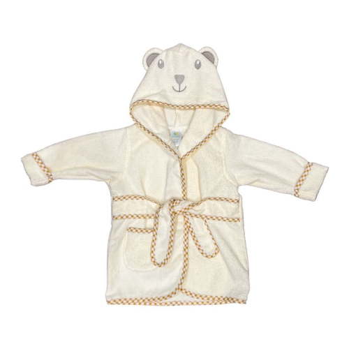 Spasilk 100% Cotton Hooded Terry Bear 3D Bathrobe with Ears and Booties, Brown, One Size