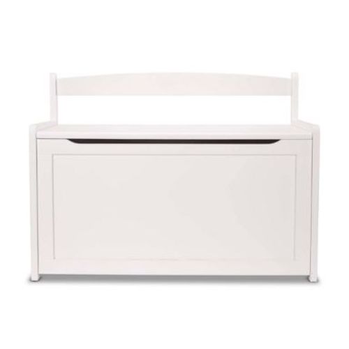 Melissa & Doug Wooden Toy Chest - White Furniture for Playroom: Storage Trunk Wood Frame, Holds 150 lbs Weight