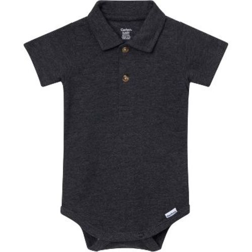 Gerber Baby Boys' Polo Bodysuit, Black, 6-9 Months