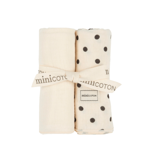 Pack Muslin Cloths Dots+Crudo