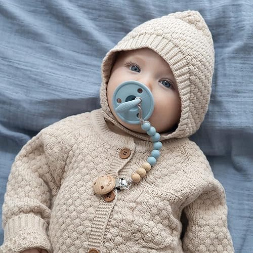 Pacifier Clips for Baby Boys Pacifier Holders Silicone Paci Binky Clips - 2 Pack