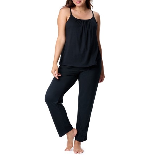 Motherhood Women's Maternity Sleeveless Swing Nursing Cami with Foldover Waistband Pant Sleep Set