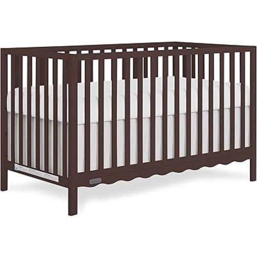 Dream On Me Synergy Wave 5-in-1 Convertible Crib in Chocolate Chip, JPMA & Greenguard Gold Certified, Converts from a Baby Crib to a Toddler Bed, Daybed, and Full-Size Bed