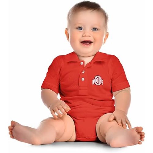 Little King NCAA Short Sleeve Polo Bodysuit Romper -0-3M 6M 12M 18M
