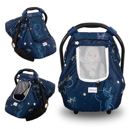 Beavtaens 3-in-1 Baby Car Seat Cover, Winter Carseat Canopy, Soft and Breathable (Unicorn)