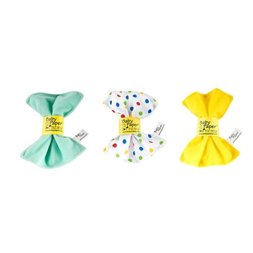 Baby Paper Original Crinkle Sensory Toy | Triangle, Yellow, Blue 3-Pack | Bright Colors, Washable, and Non-Toxic Crinkle Paper for Babies | Perfect Bow Gift Topper Reusable as a Crinkle Toy