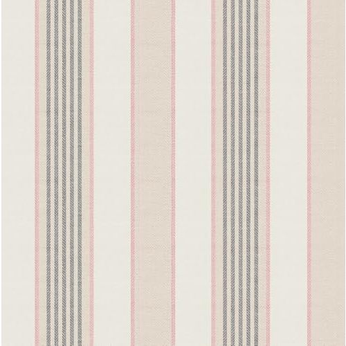 RollsRolla Modern Pink and Beige Stripe Peel and Stick Wallpaper for Girls Room and Nursery, Self Adhesive Wallpaper for Accent Wall, Whimsical and Cute Wallpapr for Bedroom and Living Room.