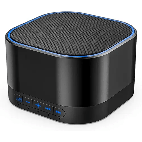 Magicteam Máquina de sonido blanco con 20 sonidos relajantes naturales sin bucle, función de memoria, 32 niveles de volumen alimentada por CA o USB y terapia de temporizador de sonido para bebés,