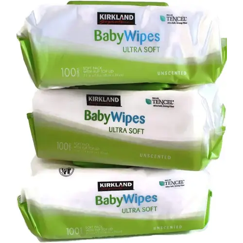 Kirkland Signature Baby Wipes, Ultra-Soft, Unscented, 100 Count Wipes Pack of 6