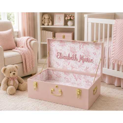 Personalized Custom Name Keepsake Metal Trunk Baby Wedding Memory Box Gift Ideas Christmas Birthday Kids Mom Gifts Pregnancy Nursery Decor