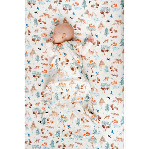Baby Muslin Fitted Crib Sheet in Tanboocel® Viscose from Bamboo - Llama Adventures