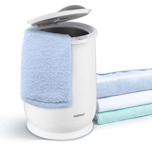 Costway 21L Large Capacity Towel Warmer with Flip-top Lid Auto Shut off Fragrance Holder White