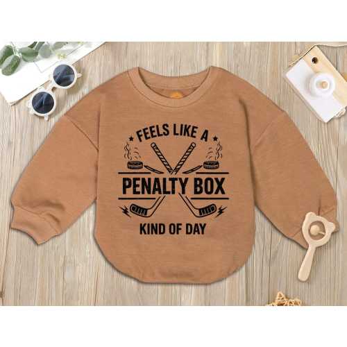 Feels Like A Penalty Box Kind Of Day Romper, Hockey Fan Apparel, Game Day Vibes, My First Hockey Season Baby Shower