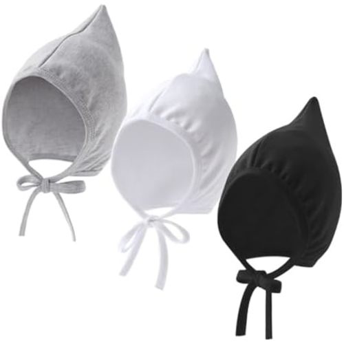 Newborn Baby Hospital Hat Soft Cotton Infant Pointed Hat with Adjustable Tie Cute Beanie Cap for Baby Boys Girls