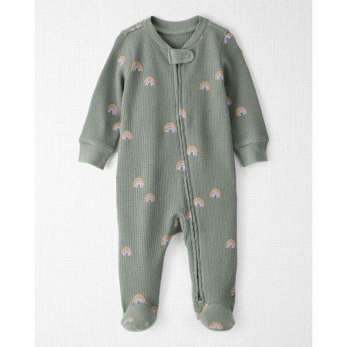 Baby Waffle Knit Sleep & Play Pajamas in Magical Rainbow Print Made with Organic Cotton - Little Planet | Carter's