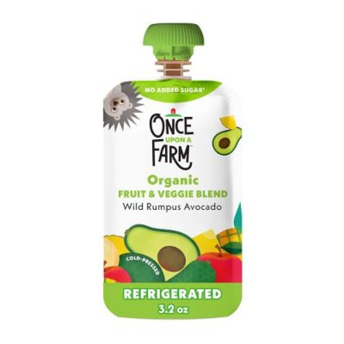 Once Upon a Farm Wild Rumpus Avocado, Pineapple Banana Organic Kids' Snack - 3.2oz Pouch