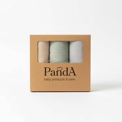 Muslin Swaddle Blankets for Baby, Set of 3, 47x43 in (120x110 cm), 70% Bamboo Rayon & 30% Cotton, Soft & Breathable, Oeko-TEX® Certified