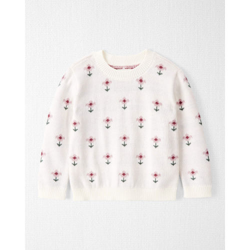 Toddler Girl Organic Cotton Sweater Knit in Wildflower Maze Print - Little Planet | Carter's