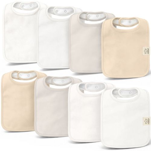 KeaBabies 8-Pack Organic Baby Bibs for Toddler Boys and Girls, Baby Drooling and Teething Bibs for Baby Girls, Boys (Purest)