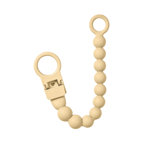 Pacifier Clip Beaded - Pale Butter