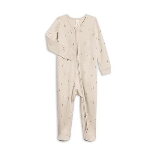 Colored Organics Baby Zip-Up Footed Sleeper with 2-Way Zipper - Newborn Organic Cotton Pajamas